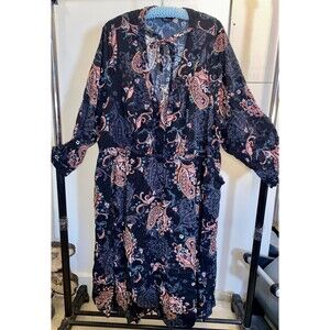 Torrid Dress Black Challis Skater Paisley sz 30 Midi Holiday Thanksgiving
